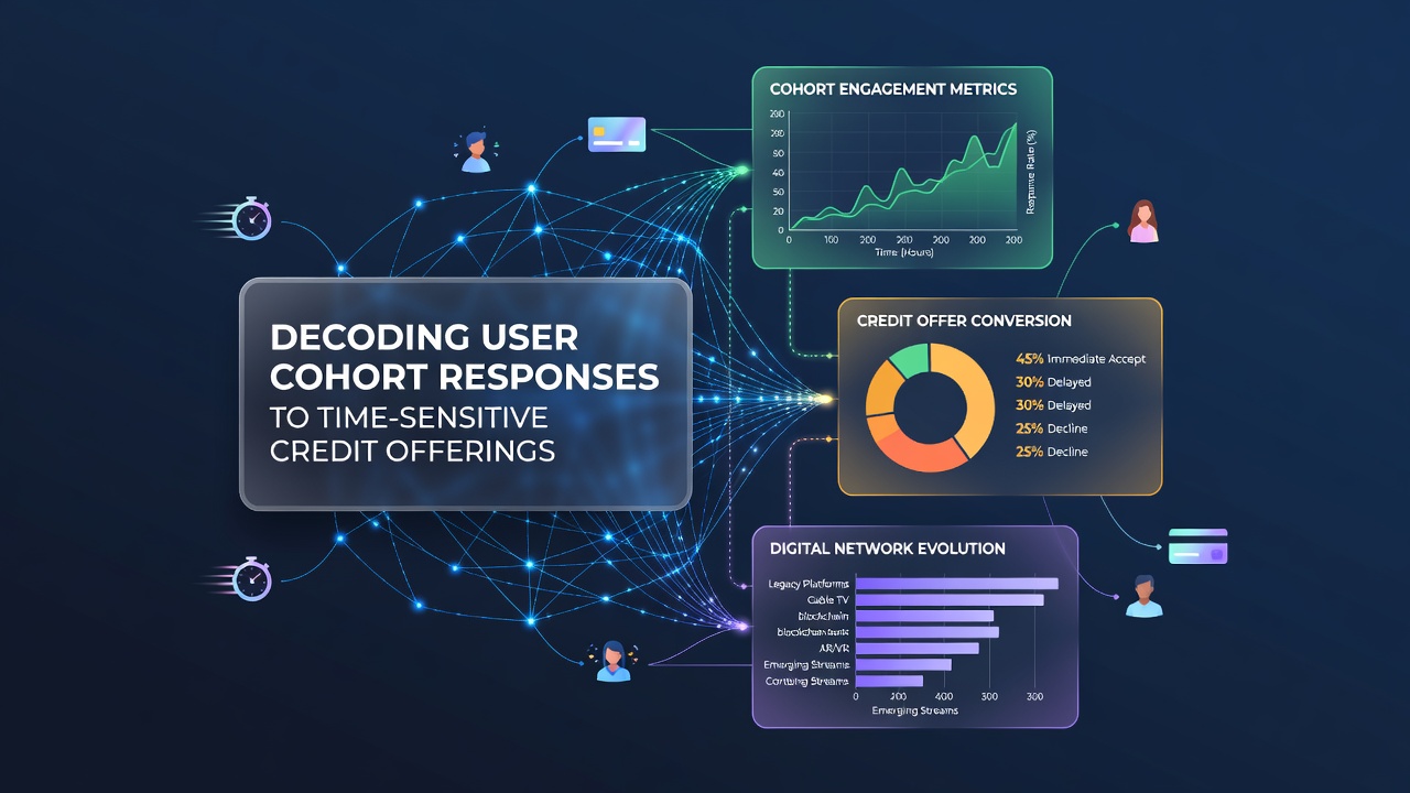 Visualization of user cohort segmentation and time-sensitive credit response patterns across digital entertainment platforms