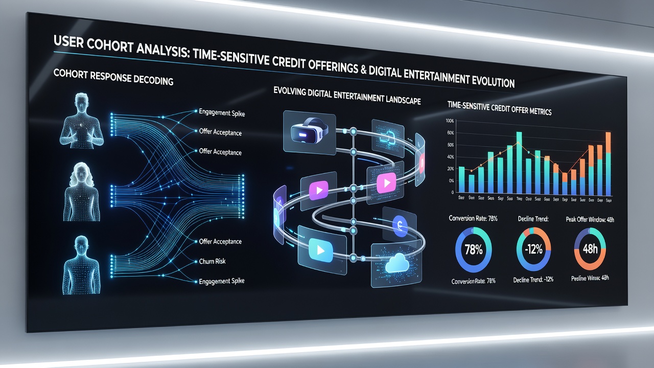 Chart showing redemption timelines and cohort engagement levels in digital entertainment credit systems