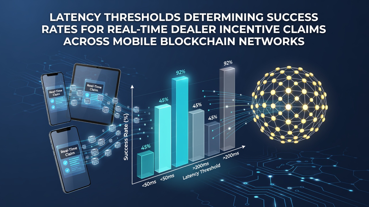 Visualization of latency thresholds in mobile blockchain networks affecting dealer incentive claims
