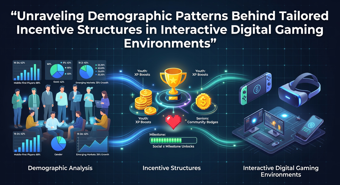 Demographic analysis charts showing player age groups and incentive preferences in digital gaming platforms